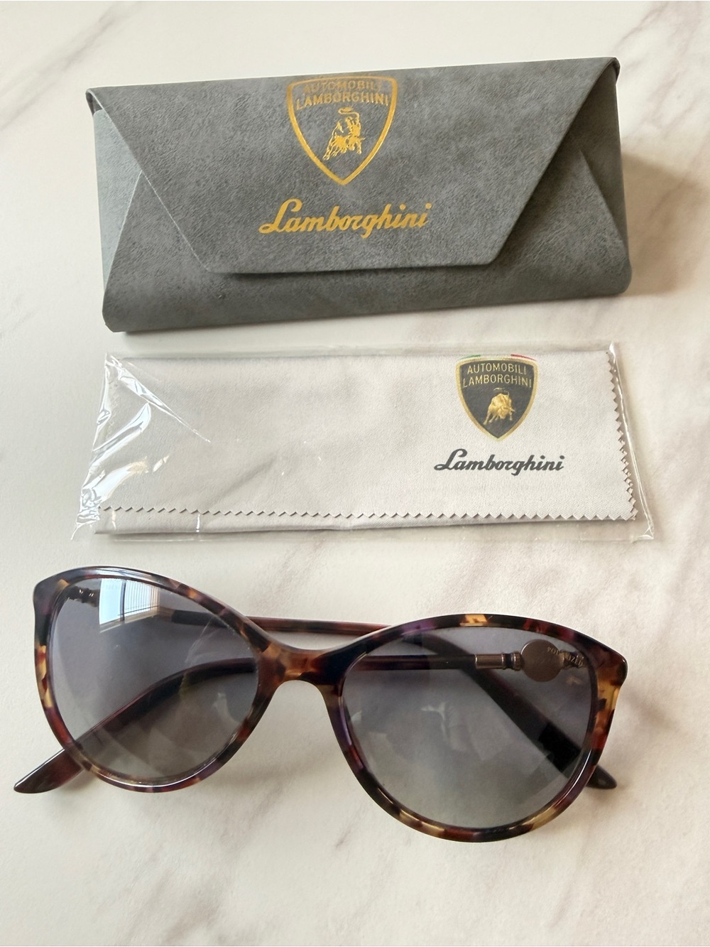 Versace Tortoiseshell Medusa Sunglasses with Polarized Gray Lenses